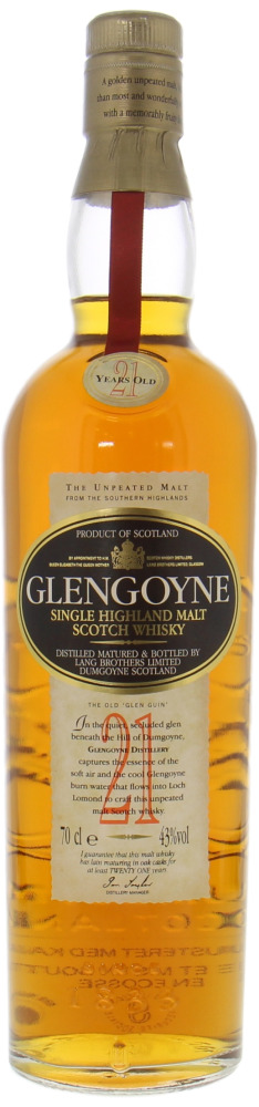 Glengoyne - 21 Years Old big red 21 43% NV No Original Wooden Case Included!