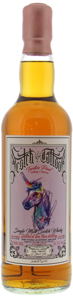 Ben Nevis - 6 Years Old Torsten Paul Whisky Company Scotch & Tattoos Cask 42 61.1% 2015 Perfect