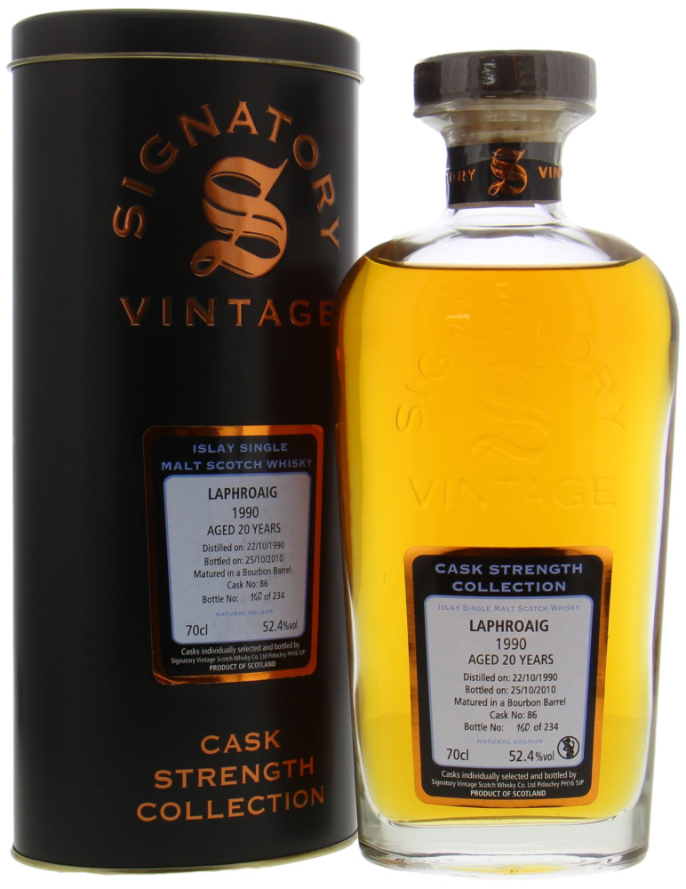 Laphroaig - 20 Years Old Signatory Vintage Cask Strength Collection Cask 86 52.4% 1990 In Orginal Container 10063