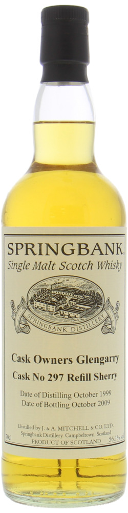 Springbank - 10 Years Old Cask Owners Glengarry Whiskyclub Cask 297 56.1% 1999 10063