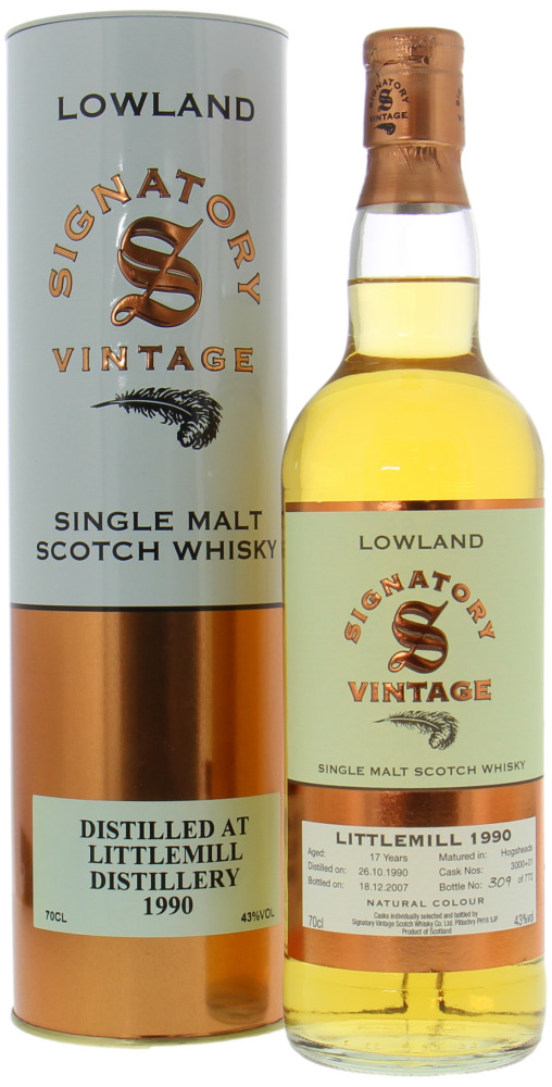 Littlemill - 17 Years Old Signatory Vintage Cask 3000+01 43% 1990 In Original Container
