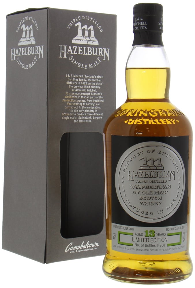 Hazelburn - 13 Years Old Limited Edition 48.6% 2007 Box and bottle has minimal (water) damage