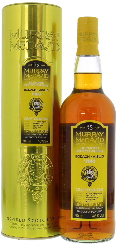 Murray McDavid - 35 Years Old Bodach Aislig Crafted Blend Limited Release Batch 001 46% 1980 In orginal Container