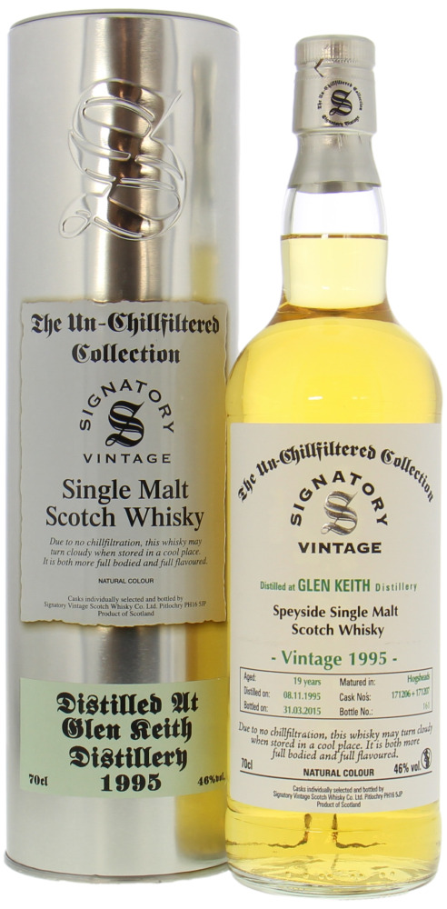 Glen Keith - 19 Years Old Signatory Vintage The Un-Chillfiltered Collection Cask 171206 + 171207 46% 1995 In original Container