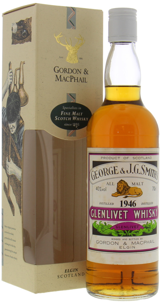 Glenlivet - 1946  George & J.G. Smith's Gordon & Macphail All Malt 40% 1946