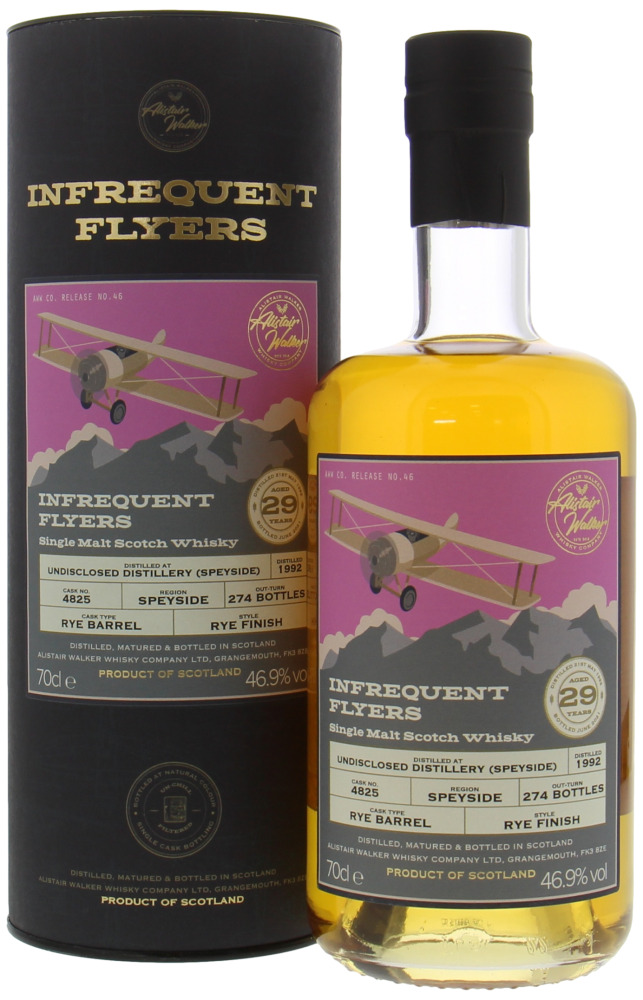 Alistair Walker Whisky Company - 29 Years Old Infrequent Flyers Cask 4825 Undisclosed Speyside Distillery 46.9% 1992 In Original Container