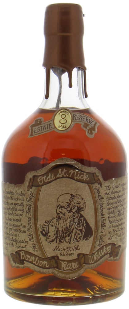 Very Olde St. Nick - 8 Years Old Estate Reserve Rare Whiskey Dumpy Bottle 43% NV Perfect