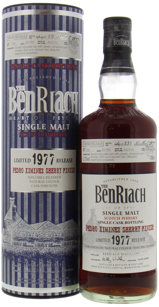 Benriach - 33 Years Old Single Cask Bottling Batch 7 Cask 1033 52.2% 1977 In Original Container 10038