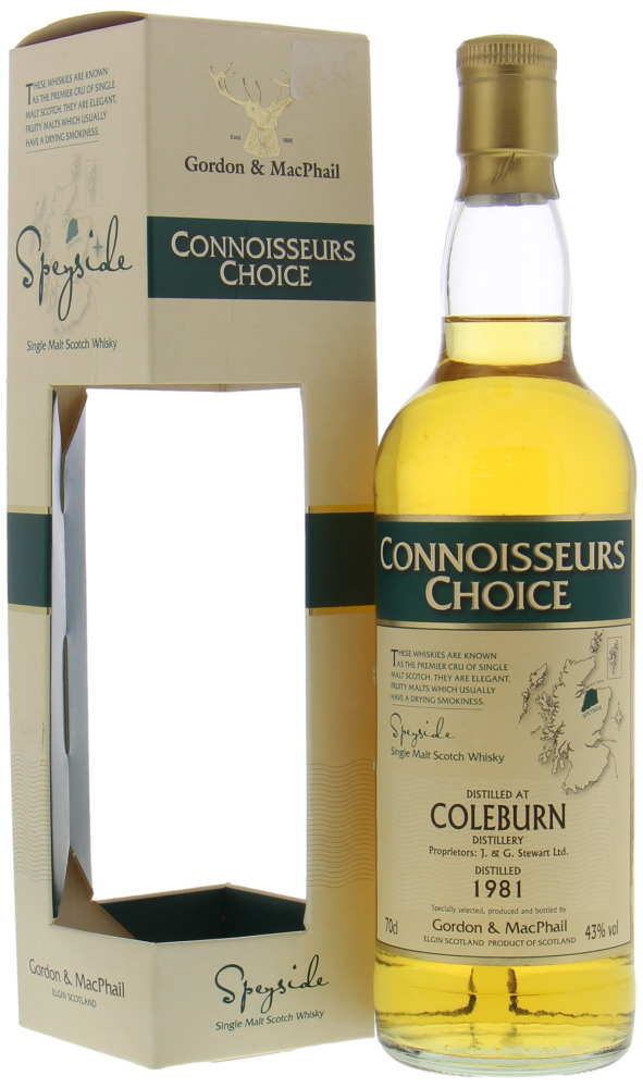 Coleburn - 1981 Gordon & MacPhail Connoisseurs Choice New Label 40% 1981 In Original Container