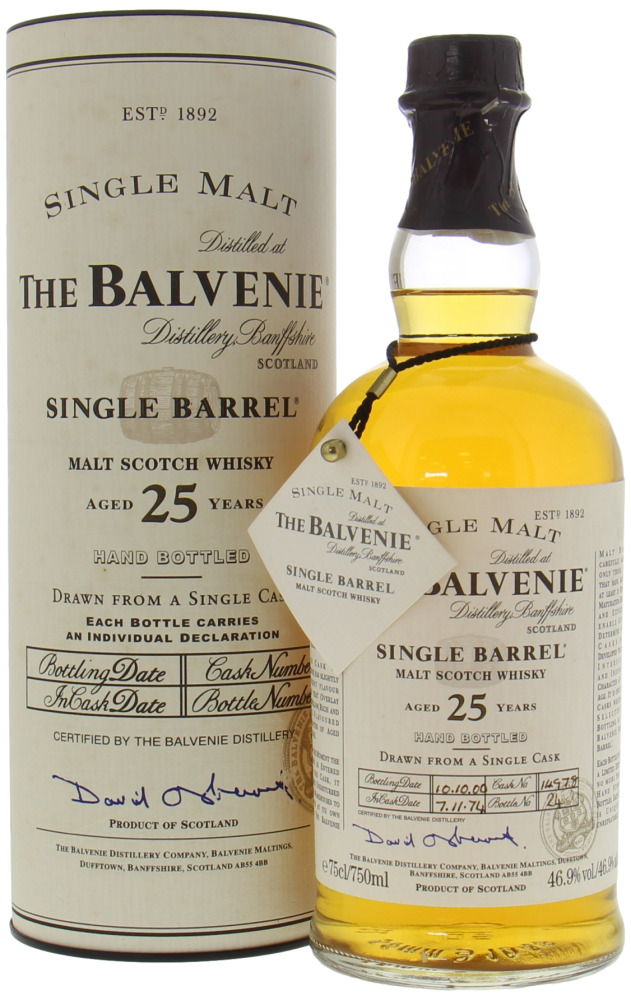 Balvenie - 25 Years Old Single Barrel Cask 14978 46.9% 1974 In Original Container