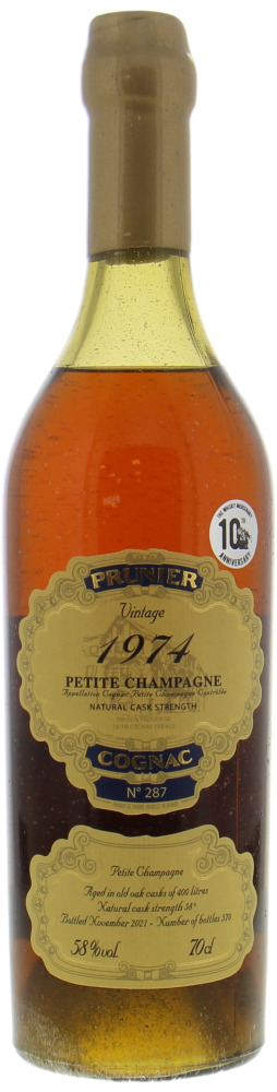 Prunier - 47 Years Old Petite Champagne 10th anniversary Selection the Whisky Mercenary 58% 1974