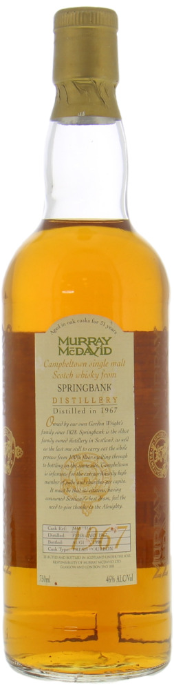 Springbank - 31 Years Old Murray McDavid Cask MM1314 46% 1967
