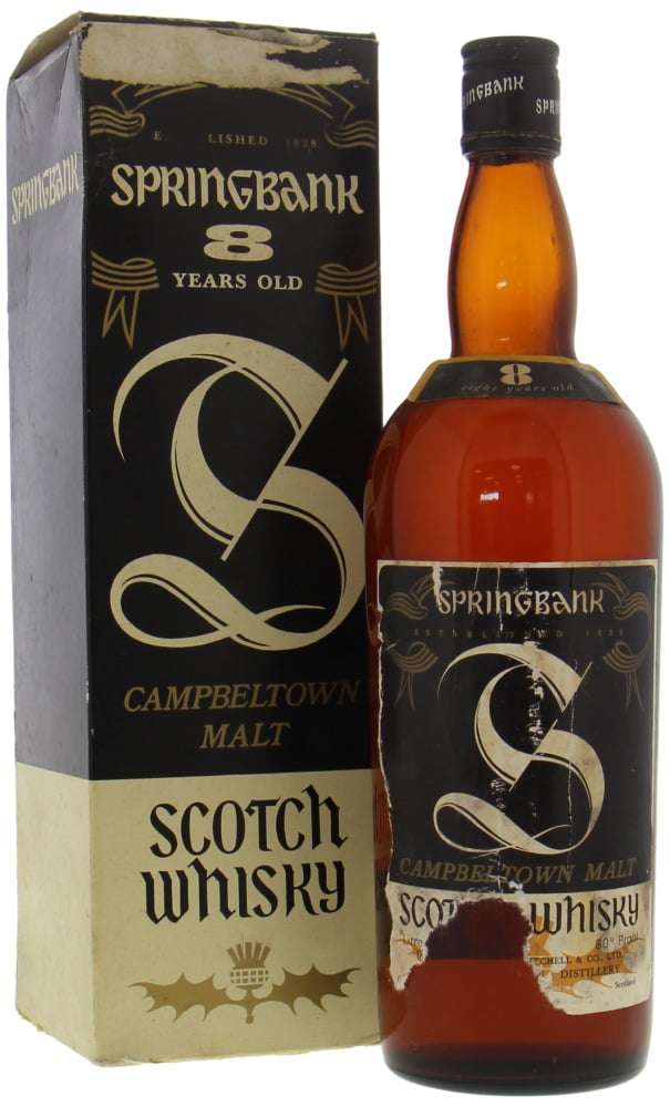 Springbank - 8 Years Old  Black Label Brown Glass 40% NV