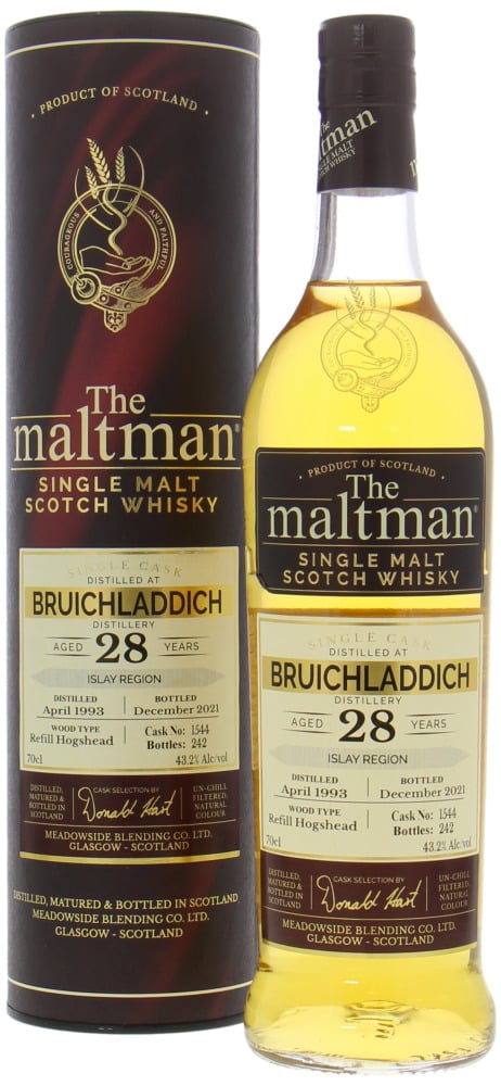 Bruichladdich - 28 Years Old The Maltman Cask 1544 43.2% 1993