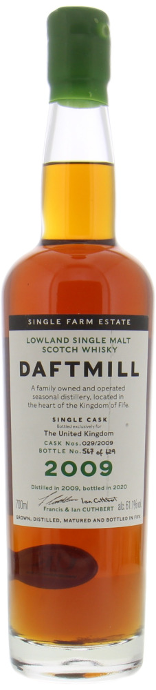 Daftmill - Single Cask for The United Kingdom Cask 029/2009 61.1% 2009 Perfect