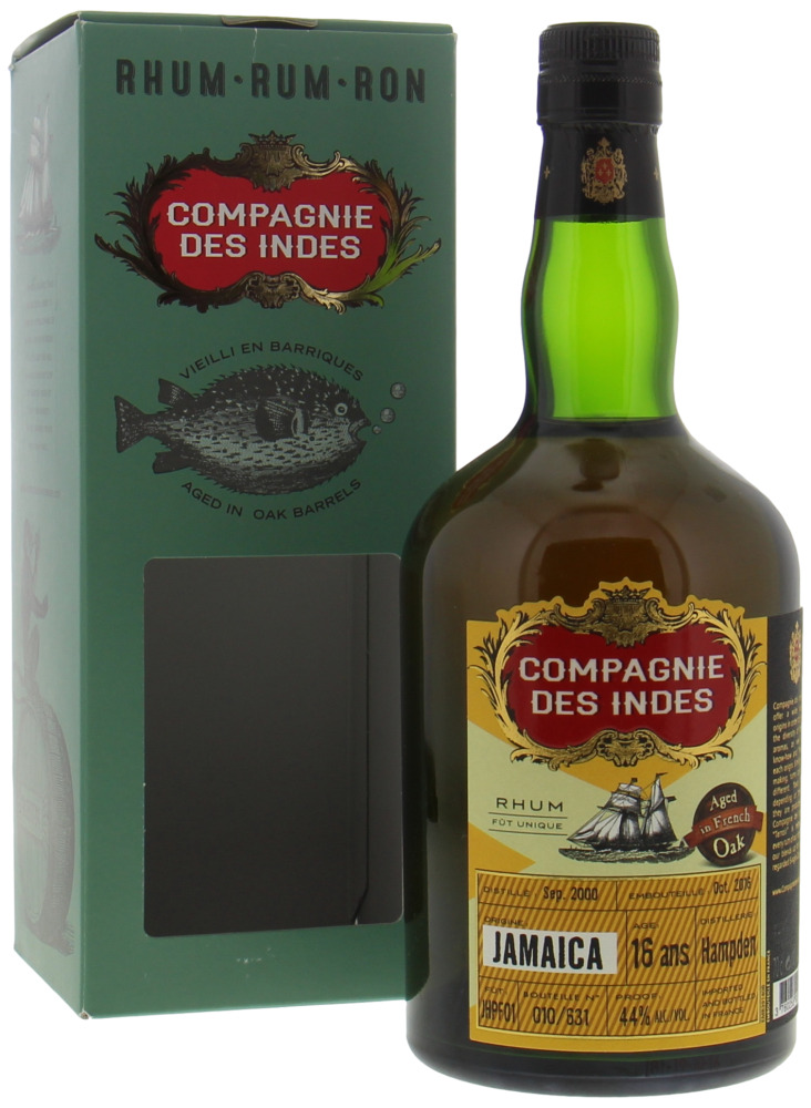 Hampden - 16 Years Old Compagnie Des Indes Cask JHPF01 44% 2000 In Original Box 10065