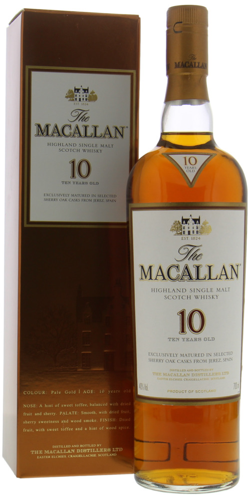 Macallan - 10 Years Old Sherry Oak 40% NV In Original box 10061