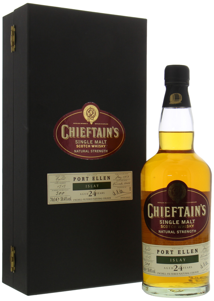 Port Ellen - 24 Years Old Chieftain's Choice Cask 1513 47% 1982 In Original Box