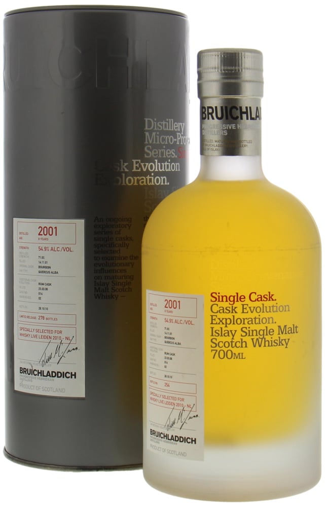 Bruichladdich - 8 Years Old Bottled for International Whisky Festival Leiden 2010 54.9% 2001 In Original Container