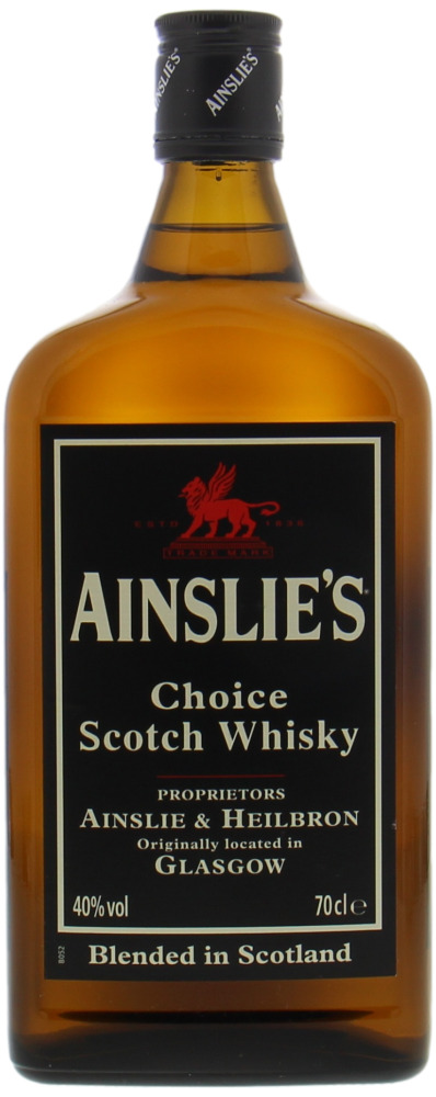 Ainslie & Heilbron - Ainslie's Choice Scotch Whisky Square Bottle 40% NV With Original Glass