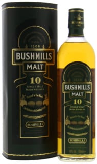 Bushmills - 10 Years Old  green & gold label 40% NV