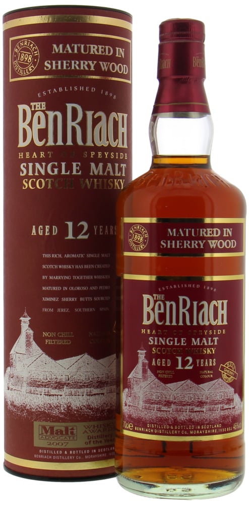 Benriach - 12 Years Old Matured in Sherry Wood 2009 46% NV In Original Container