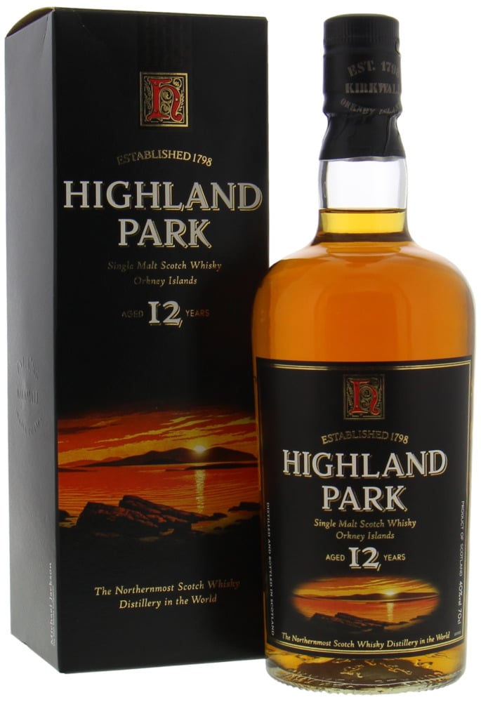 Highland Park - 12 Years Old Dumpy Bottle Sunset Label 40% NV In original Box