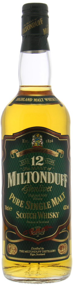 Miltonduff - 12 Years Old Pure Single Malt 43% NV No Original Container Included!