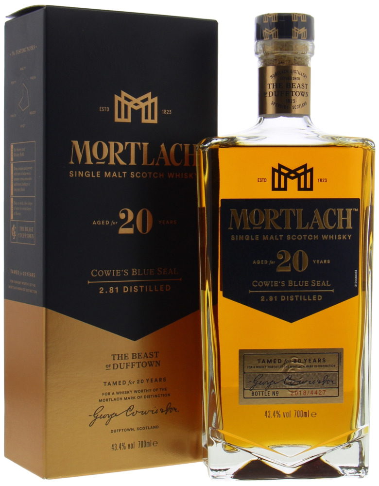 Mortlach - 20 Years Old Cowie's Blue Seal 43.4% NV In Original Box