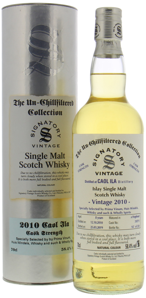 Caol Ila - 8 Years Old Signatory Vintage The Un-Chillfiltered Collection Cask 318711 58.4% 2010 In Original Container