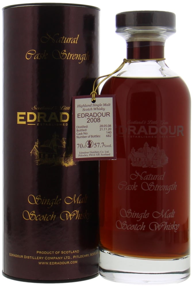 Edradour - 12 Years Old Ibisco Decanter Natural Cask Strength Cask 140 57.7% 2008 In Original Container