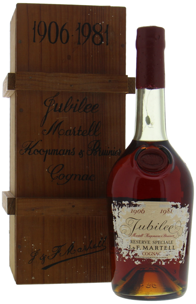 Martell - 1906 Reserve Special Jubilee Cognac 45% 1906 In Original wooden Box, Damaged label