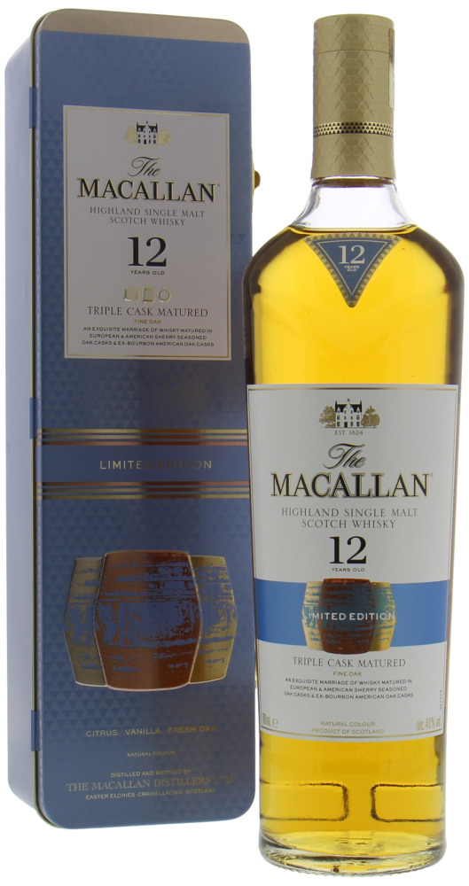 Macallan - 12 Years Old Double Cask Limited Edition Tin Gift Box 40% NV In Original Metal Tin