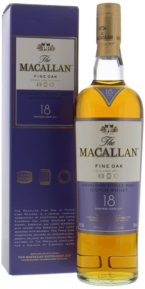 Macallan - 18 Years Old Fine Oak purple border 43% NV