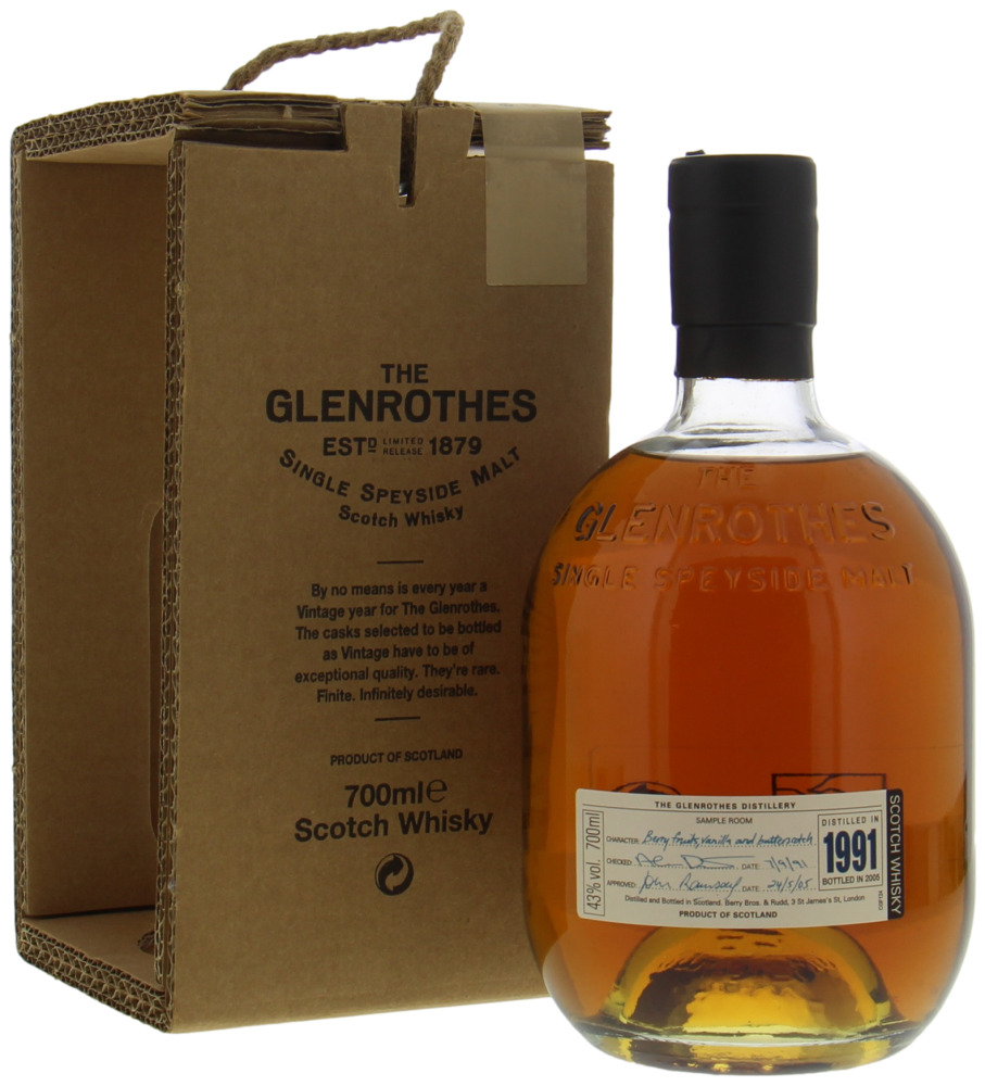 Glenrothes - 1991 Approved: 24.05.05 43% 1991 In Original Cartboard box 10093