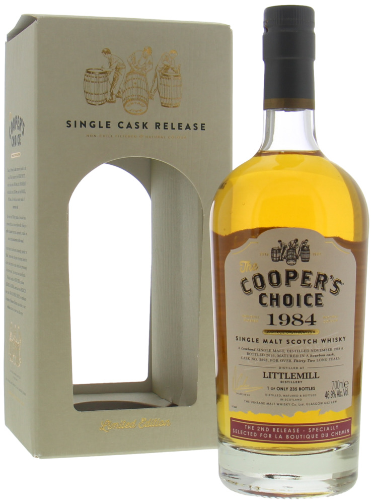 Littlemill - 32 Years Old Cooper's Choice Cask 3898 46.9% 1984 In Original Container