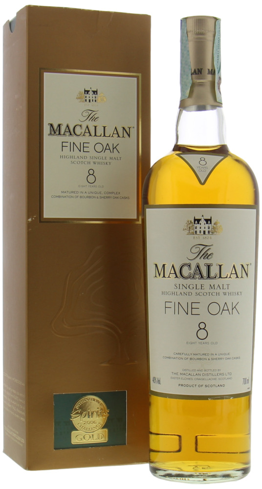 Macallan - 8 Years Old Fine Oak Spirits Challange 2006 Gold 40% NV In Original Box