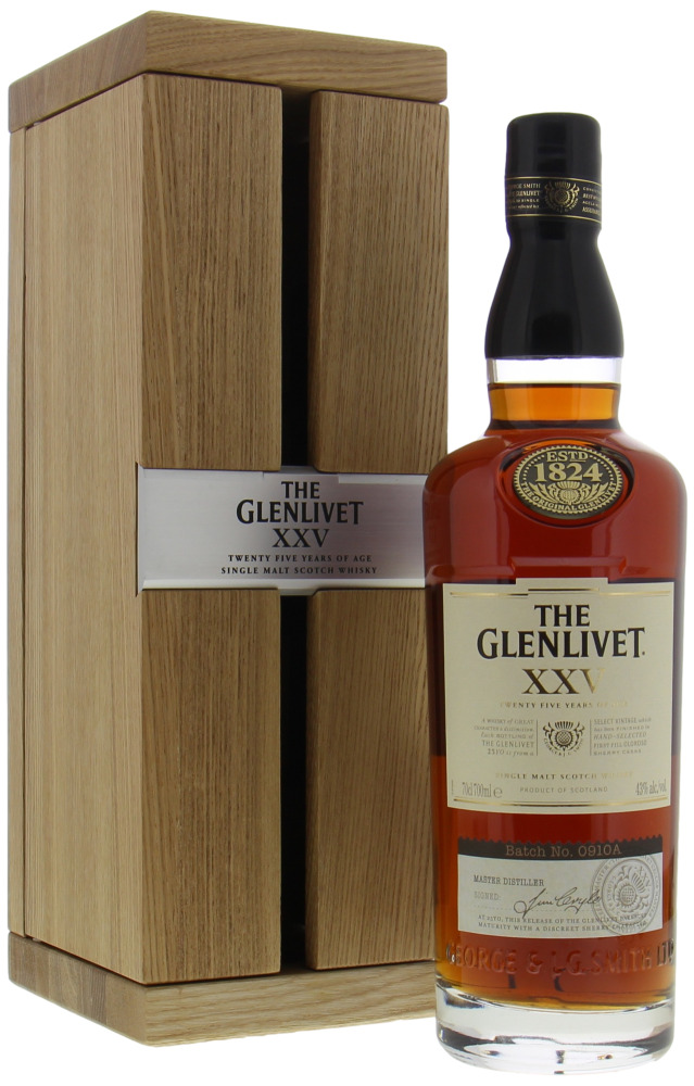Glenlivet - XXV 25 Years Old Batch 0910A 43% NV In Original Wooden Box