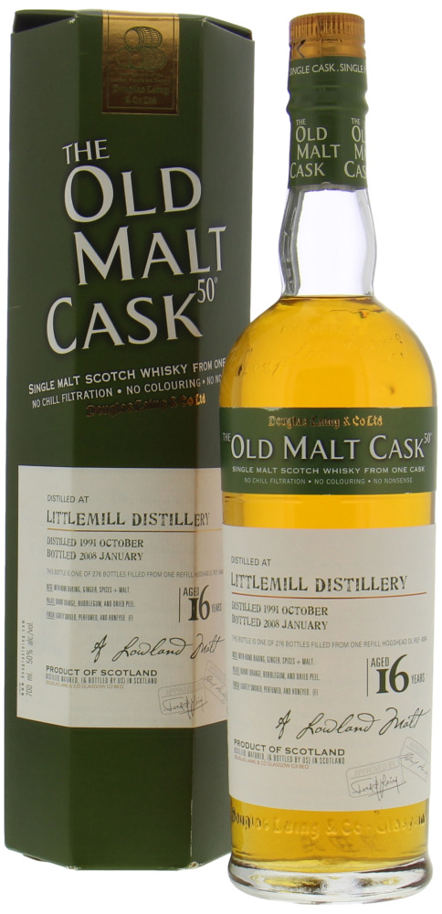 Littlemill - 16 Years Old Malt Cask DL 4064 50% 1991 In Original Container