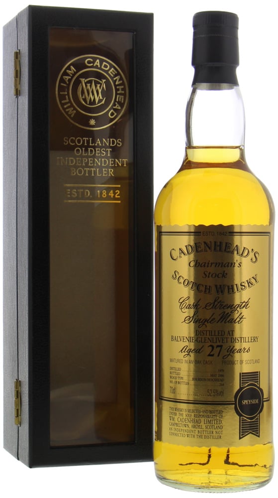 Balvenie - 27 Years Old Cadenhead's Chairman's Stock 52.5% 1979 In Original Container 10098