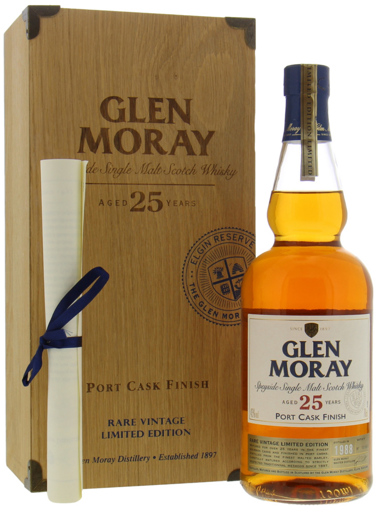 Glen Moray - 25 Years Old Rare Vintage Limited Edition 43% 1988 In Original Box 10069