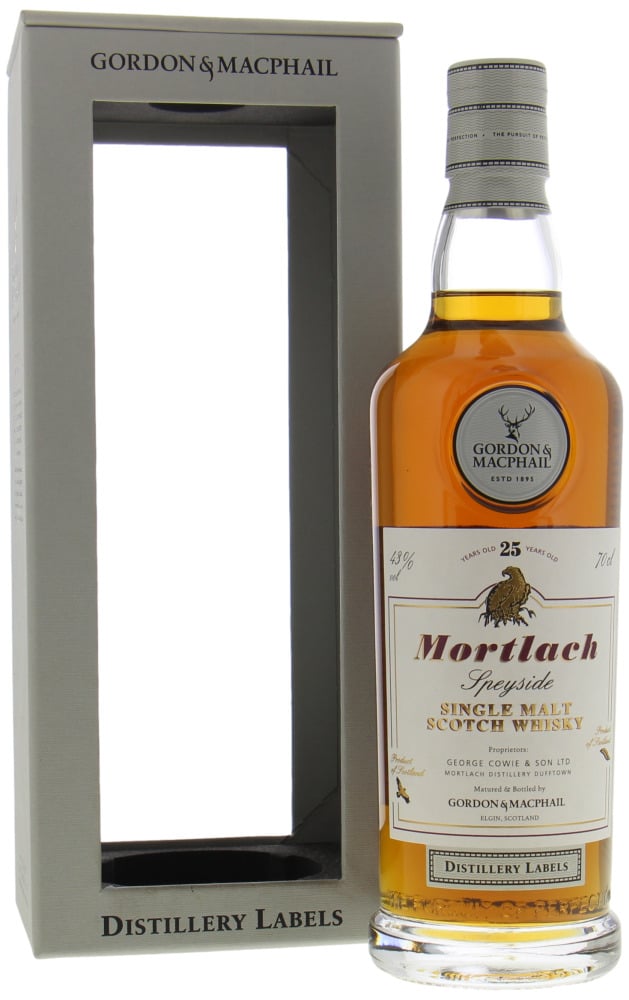 Mortlach - 25 Years Old Gordon & MacPhail Distillery Labels 43% NV In Original Box 10069