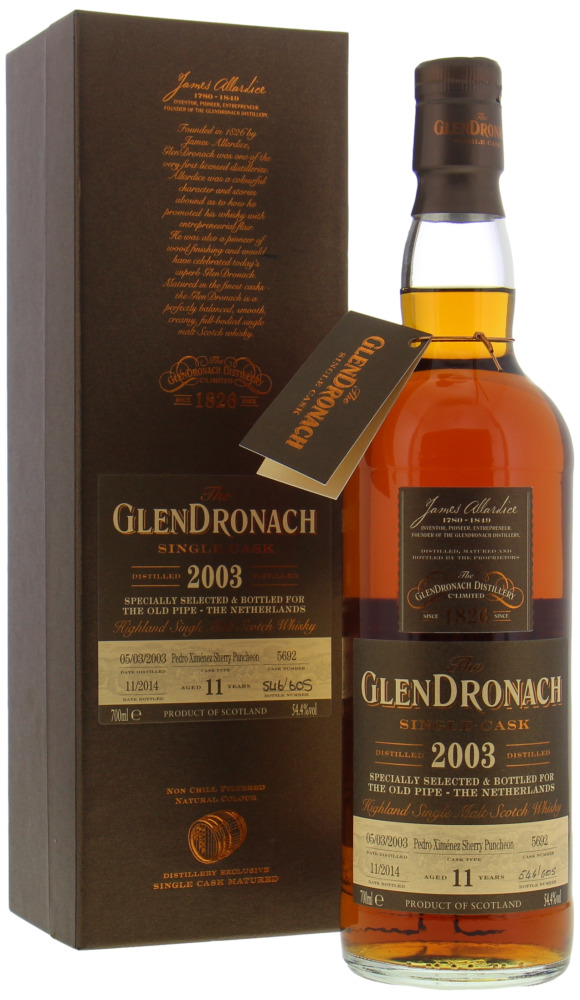 Glendronach - 11 Years Old Bottled for The Old Pipe Cask 5692 54.4% 2003 10069