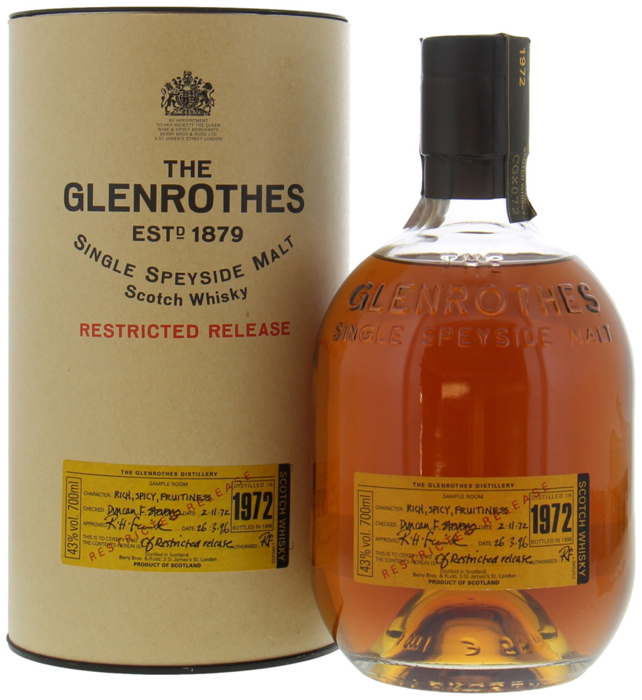 Glenrothes - 1972 Restricted Release Approved 26.03.1996 43% 1972 In Original Container