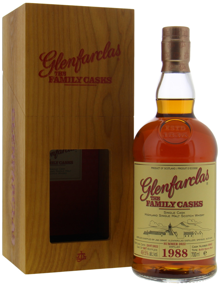 Glenfarclas - 34 Years Old The Family Casks (Release S22) Cask 6862 49.5% 1988 In Original Wooden Box