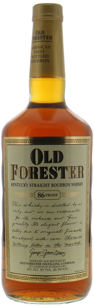 Brown-Forman Distillery - Old Forester 86 Proof vintage bottle 43% NV Perfect