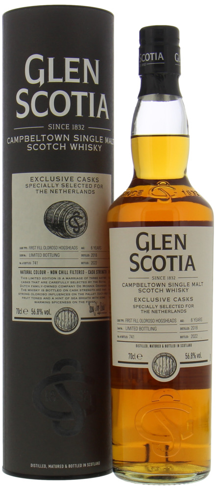 Glen Scotia  - 6 Years Old Exclusive Casks Specially Seleced for the Netherlands 56.8% 2016 In Original Container