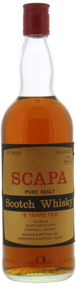 Scapa - 8 Years Old Pure Malt Gordon & MacPhail White / Black Label 40% NV Into Neck, No Orignal Box Included!