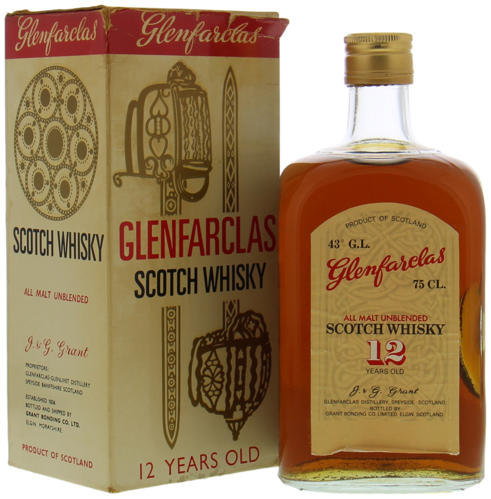 Glenfarclas - 12 Years Old  All Malt Unblended Scotch Whisky Square bottle43% NV In Original Box