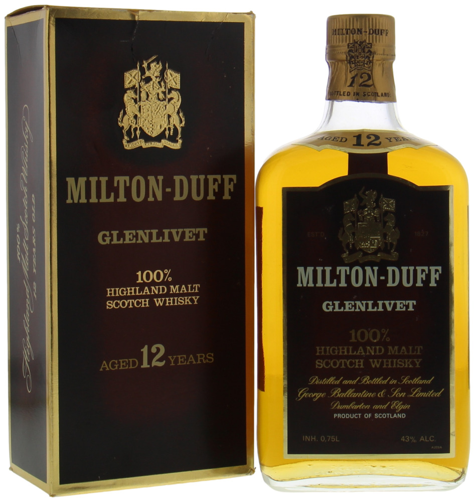 Miltonduff - 12 Years Old Square bottle 100 % Highland Malt 43% NV High Shoulder